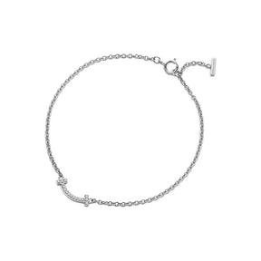 Pulseira T Smile de prata 925 com Diamantes