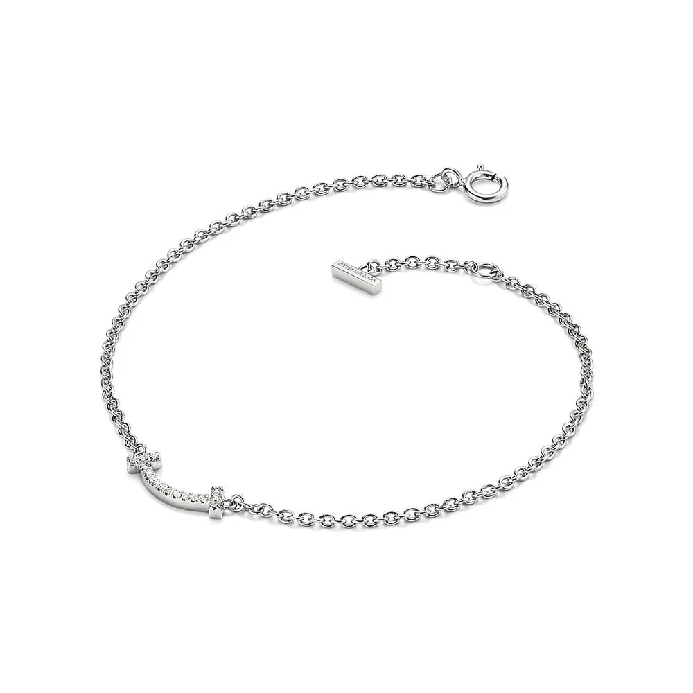 Pulseira T Smile de prata 925 com Diamantes