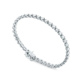 Pulseira Line em Platina de prata 925 com Diamantes Victoria