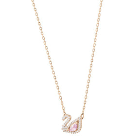 Colar Dazzling Swan Rose Gold Plating de prata 925