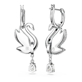 Brincos compridos Swarovski Iconic Swan, Cisne, Azuis